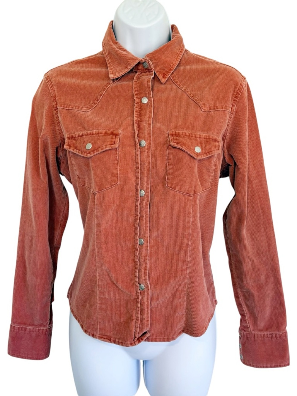 DCC Missy Vintage Corduroy Shirt Jacket Small Rust Pink Button Up Cotton